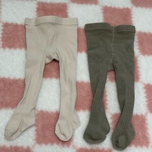 Tights Set - Cream and Olive